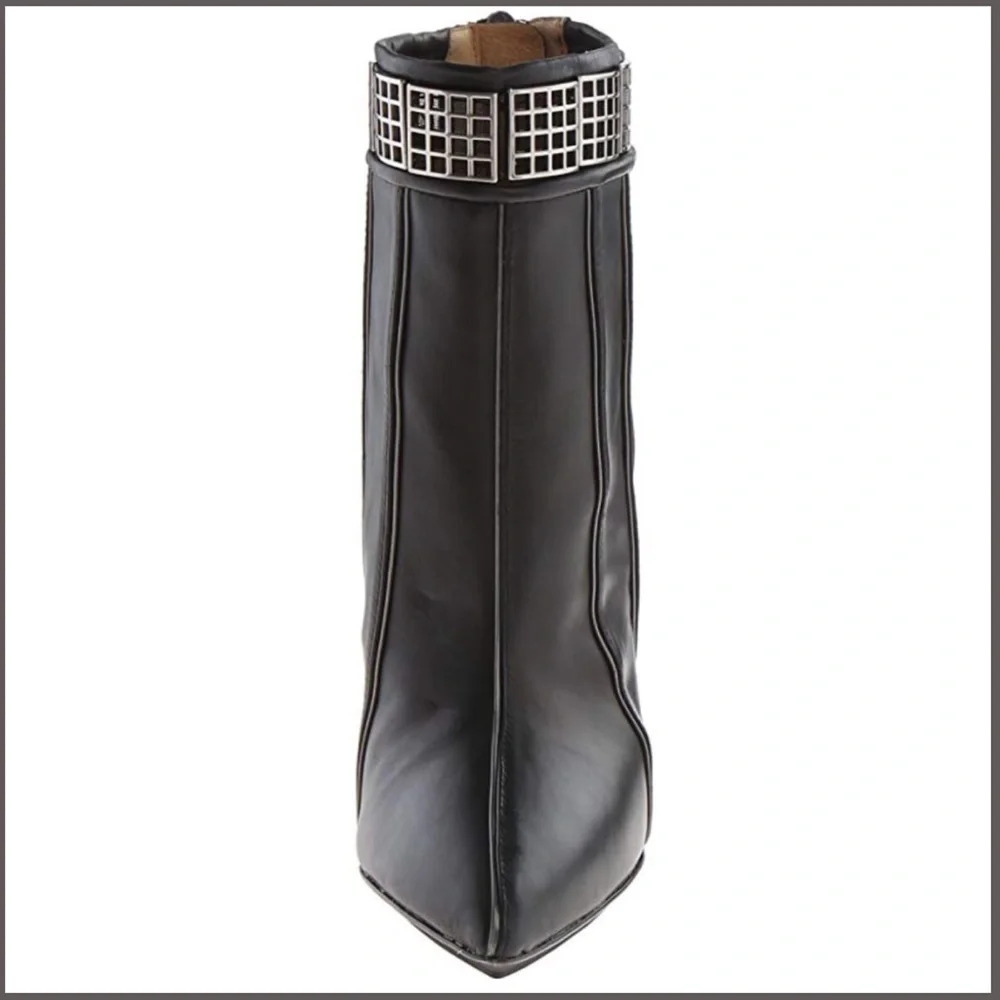 NIB LAMB Leather Black Booties - Picture 7 of 10
